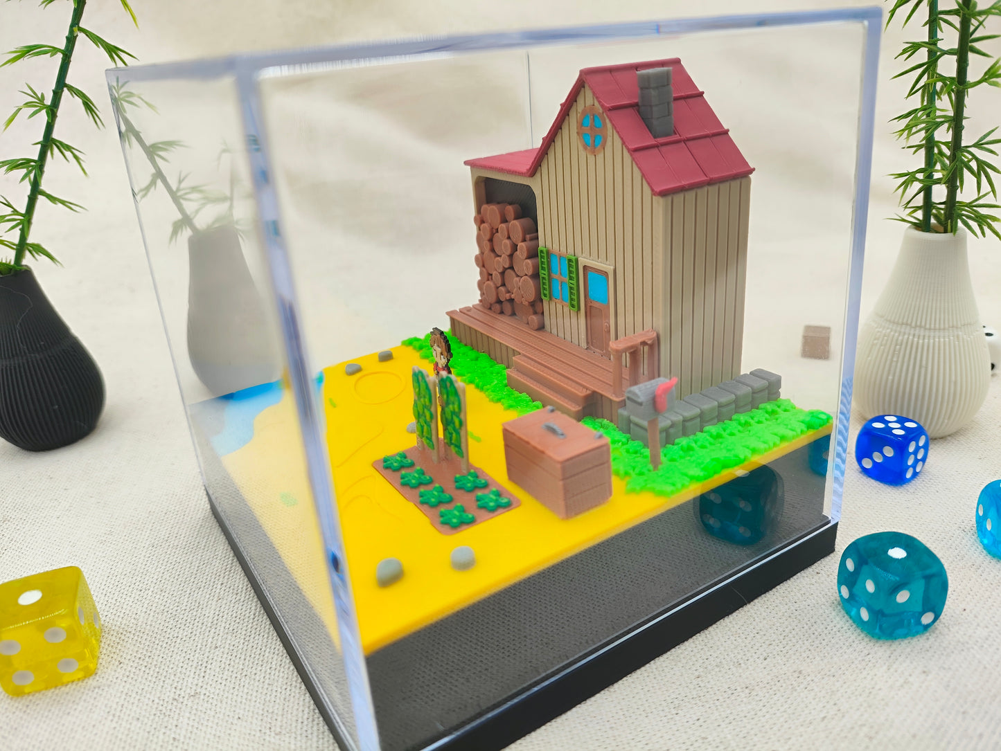 Diorama 3d cubo metacrilato - Granjero