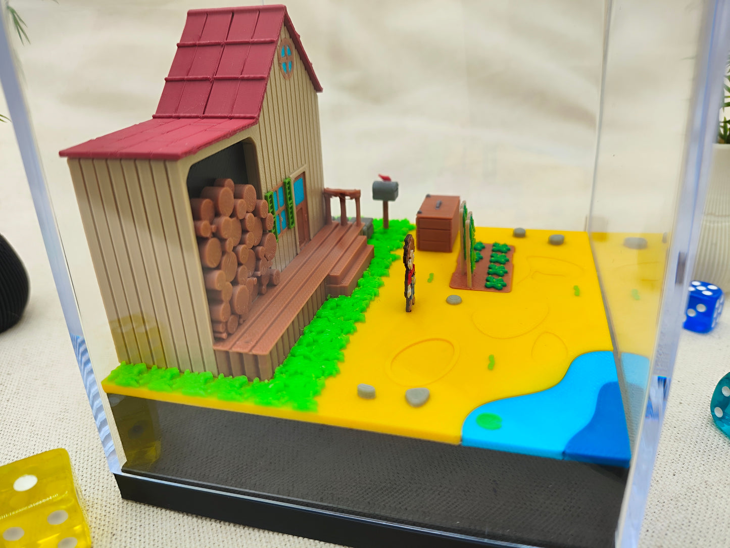 Diorama 3d cubo metacrilato - Granjero