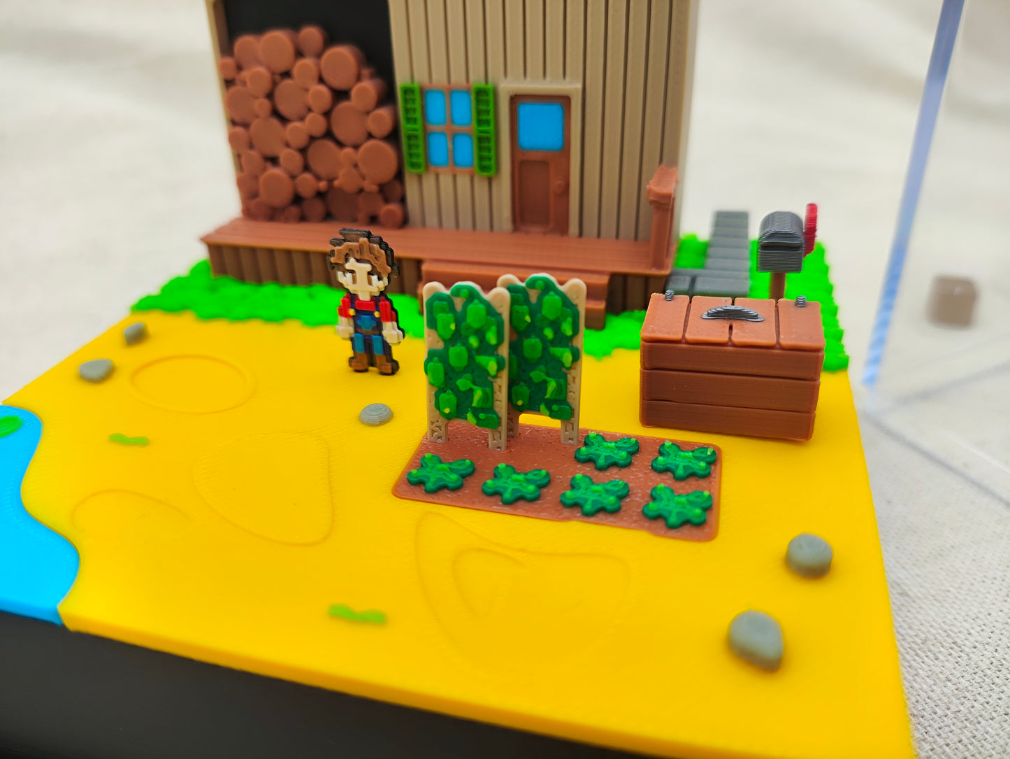 Diorama 3d cubo metacrilato - Granjero