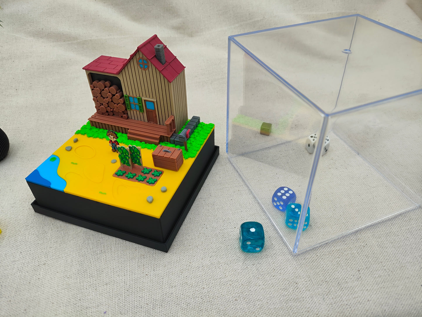 Diorama 3d cubo metacrilato - Granjero