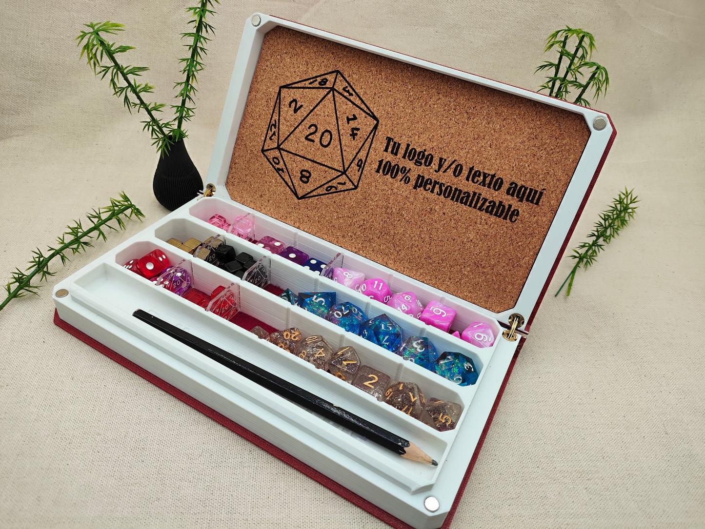 Caja Libro XXL personalizable para dados de Rol